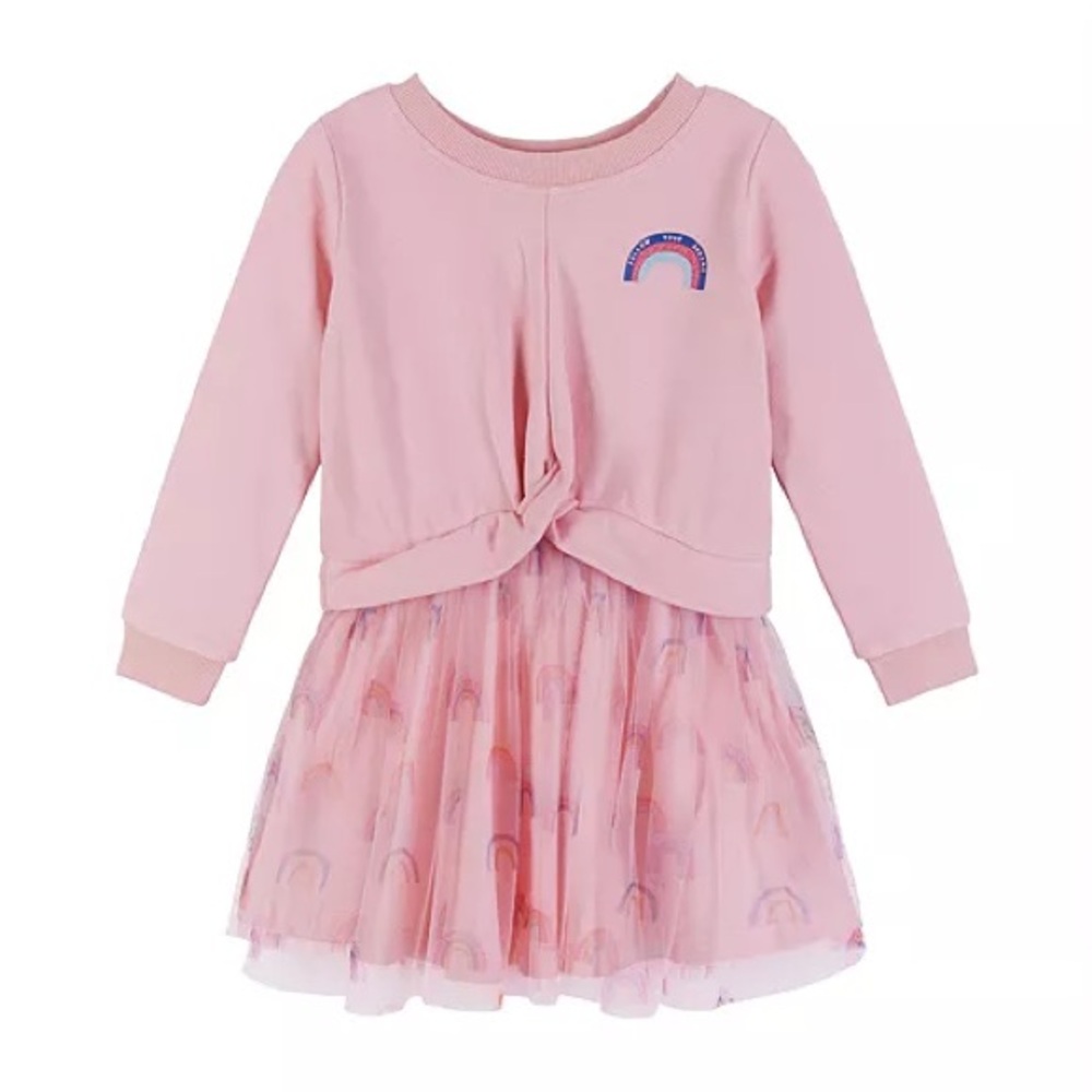 Andy & Evan Twist Front Sweatshirt & Tutu Dress